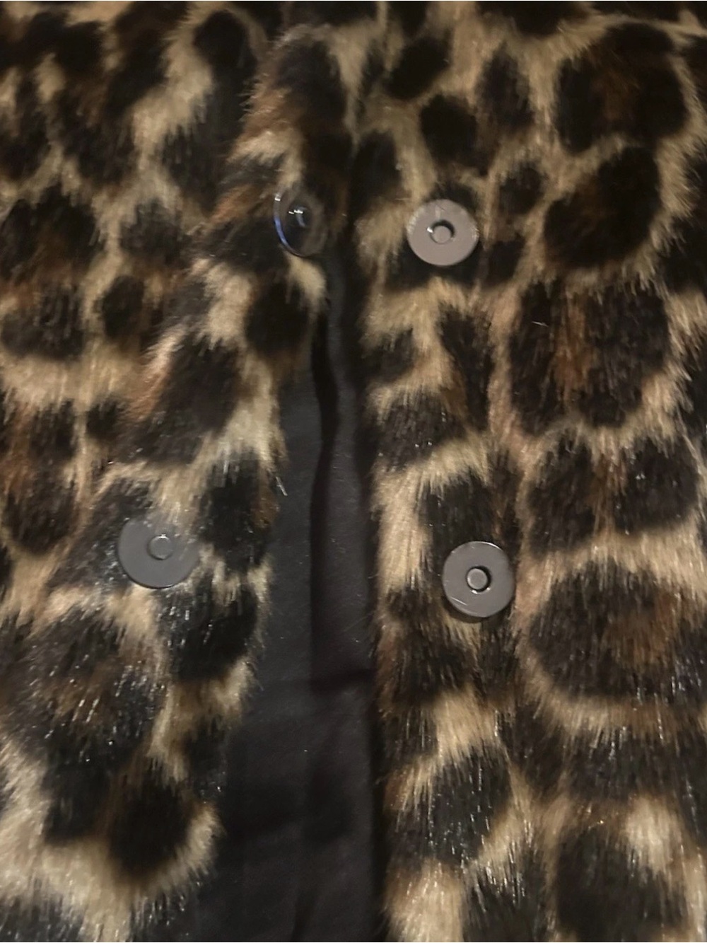 Elie Tahari Faux Fur Leopard Print Coat Jacket Faux Leather Trim L  Animal Glam - Picture 5 of 13